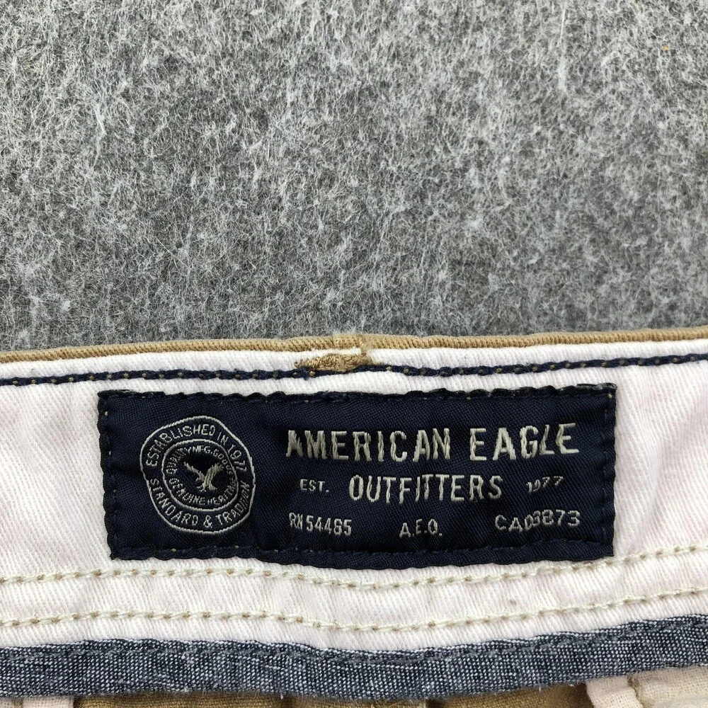American Eagle Outfitters Pants Mens 33x34 Beige Chino Relaxed Straight Casual